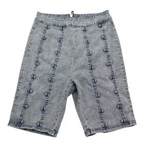 Capsulle Shorts Womens S Blue Bermuda Flat Front Pull On High Waist Bottoms